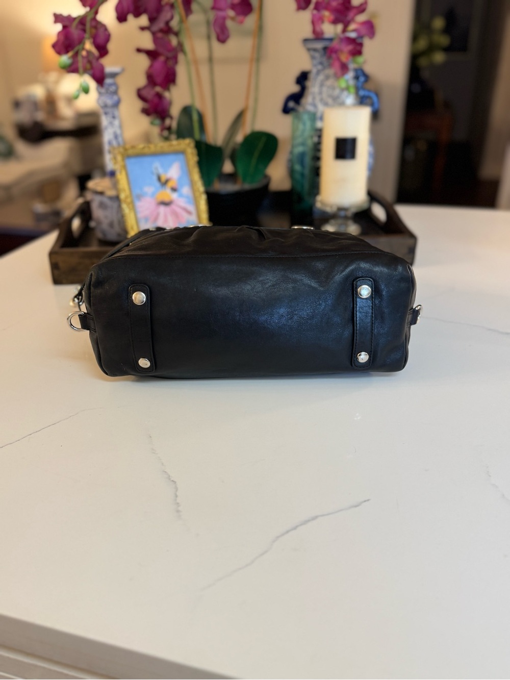 🖤💜 COACH ASHLEY BLACK LEATHER SATCHEL🖤💜 - Picture 10 of 12